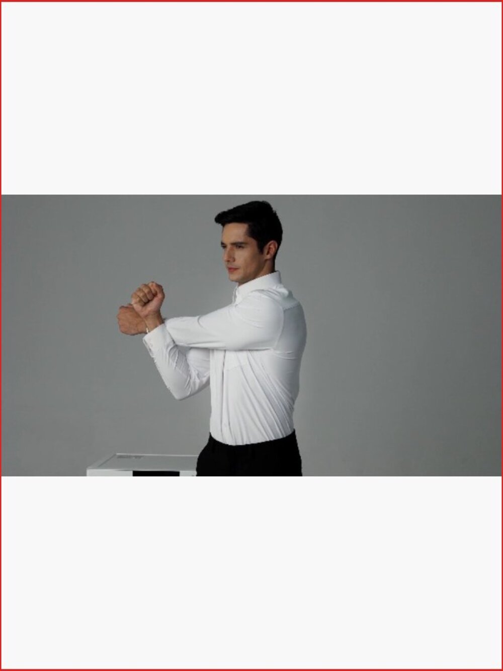 Non Iron Stretch Dress Shirt 4 Way Performance Button Down Long Sleeve Business View 6
